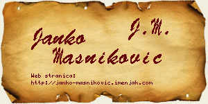 Janko Masniković vizit kartica